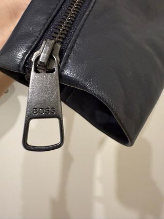 Cazadora Piel Biker mujer Hugo Boss Azul Marino