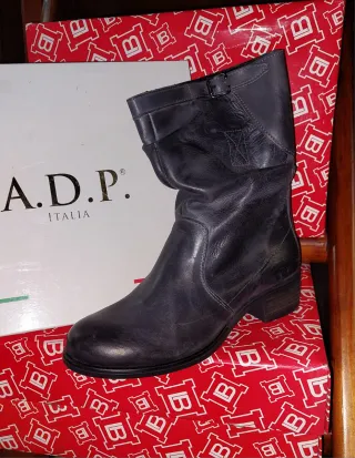 Stivaletto donna ADP basso pelle grigio