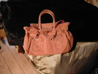 Borsa in tela stile Hermes arancione nuova senza uso