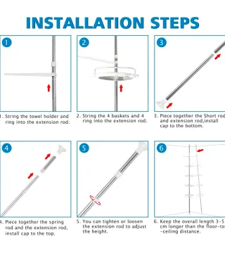 Estantería ducha 4 bandejas extensible