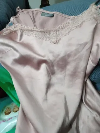 Versace Camiseta Tirantes Encaje Rosa Talla S