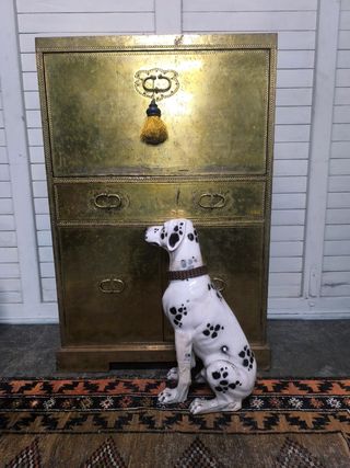 Mueble Bar Metálico Dorado. Vintage