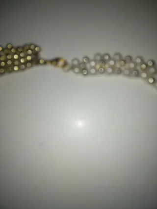 Collana fatta a mano perline oro e bianche