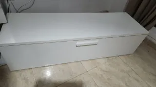 Mueble salón blanco y cristal