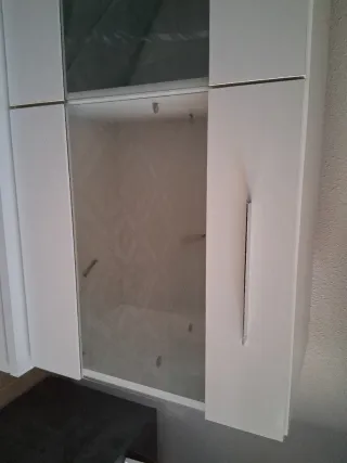 Mueble salón blanco y cristal