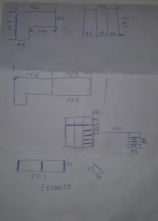 Armario esquinero juvenil madera