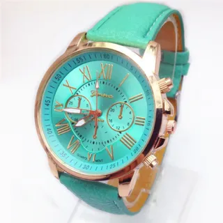 Reloj Geneva Cuarzo Esfera Turquesa