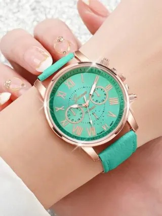 Reloj Geneva Cuarzo Esfera Turquesa