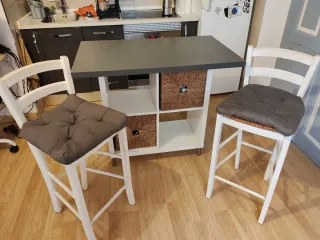 Isla mesa cocina y 2 sillas taburete