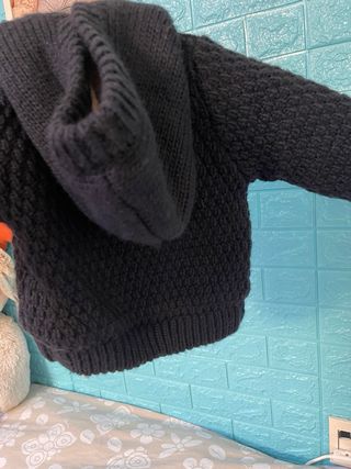 Giacca bimbo 6 mesi blu con cappuccio