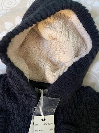 Giacca bimbo 6 mesi blu con cappuccio