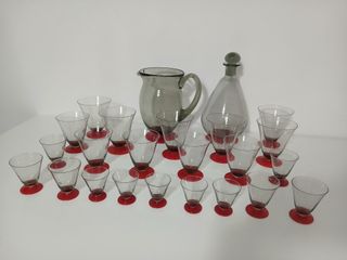 Set Bicchieri Brocca Decanter Vino Liquore Vintage