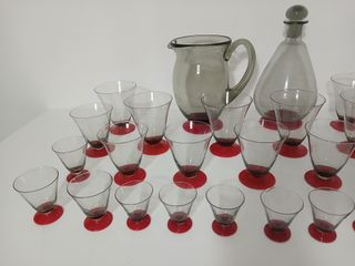 Set Bicchieri Brocca Decanter Vino Liquore Vintage