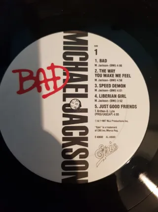 Michael Jackson - Bad Vinyl 1987 US 1st Press