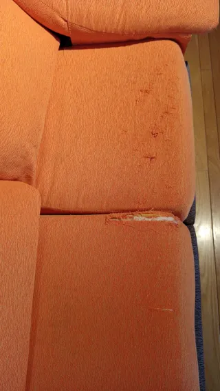 Sofá 2 plazas extraíble tela naranja/marrón