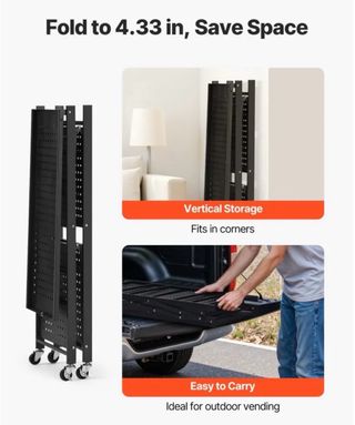 Estantería Plegable Metálica con Ruedas- VEVOR