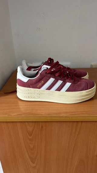 Zapatillas Adidas Gazelle Mujer Plataforma Rojas