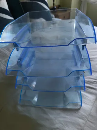 Bandejas clasificadoras de plástico azul