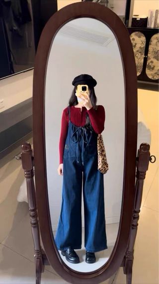 Conjunto premamá mono vaquero + camiseta