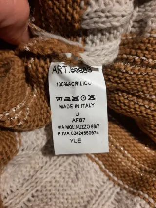 Cardigan a righe marrone e bianco