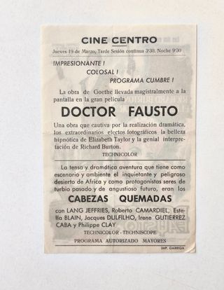 DOCTOR FAUSTO ELIZABETH TAYLOR RICHARD BURTON CINE