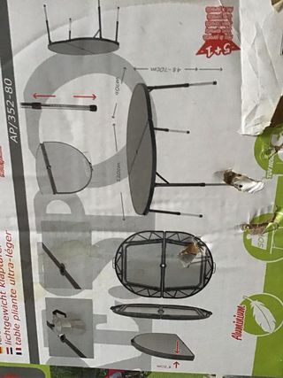 Mesa Camping Plegable CRESPO Gris/Plata