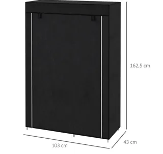 Armario Tela Plegable Negro