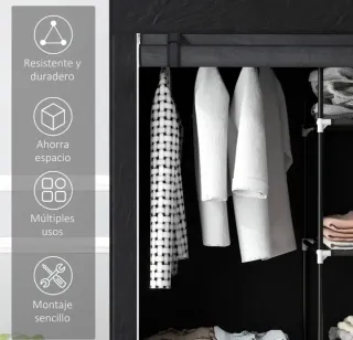 Armario Tela Plegable Negro
