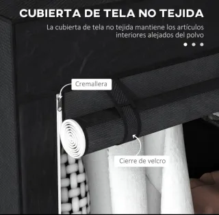 Armario Tela Plegable Negro