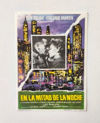 EN MITAD DE LA NOCHE 1959 PROGRAMA DE MANO CINE