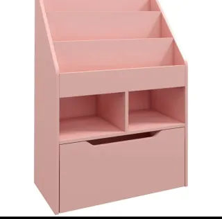 Estantería infantil de madera rosa