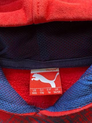 Felpa con cappuccio Puma rossa e blu