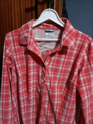 Camisa Columbia Mujer XL Cuadros Rosa