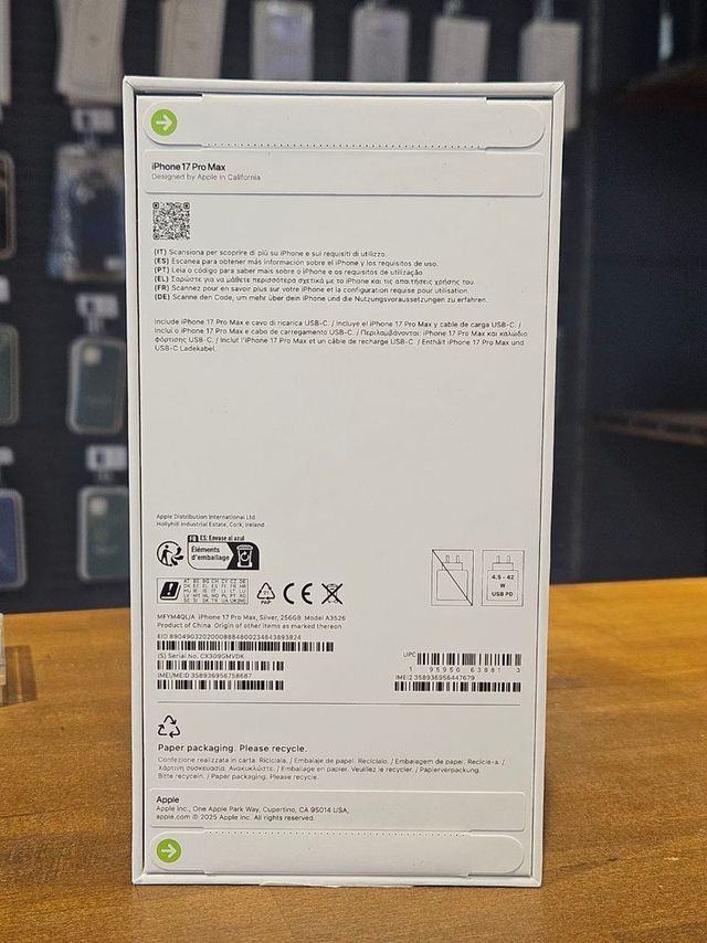 IPHONE 17 PRO MAX 256GB PLATA PRECINTADO