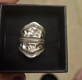 Anillo vintage plata con textura