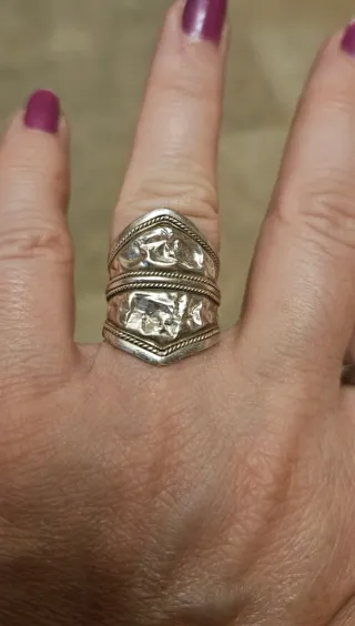 Anillo vintage plata con textura