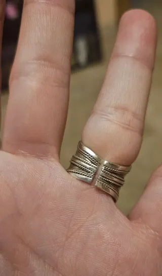 Anillo vintage plata con textura