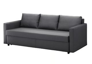 Sofá cama gris de tela