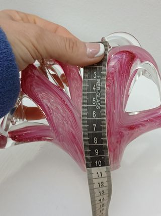 Portatovaglioli Murano vintage rosa trasparente