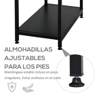 Escritorio oficina 3 estantes negro