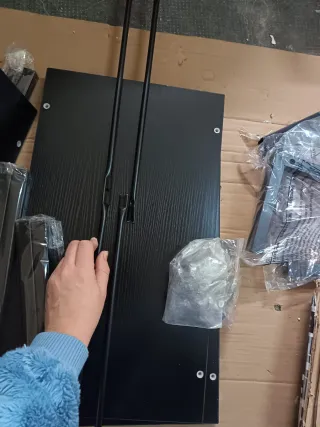 Escritorio oficina 3 estantes negro