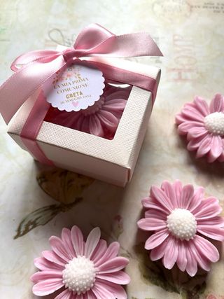 Bomboniere candela margherita con scatola