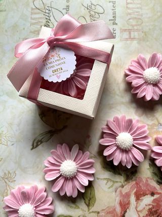 Bomboniere candela margherita con scatola