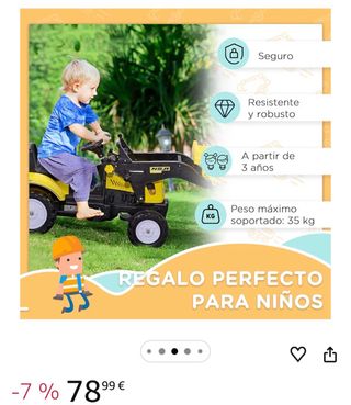 Tractor a Pedales HOMCOM Niños 3 Años
