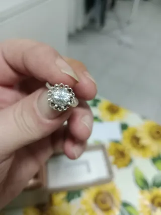 Anillo plata con brillante