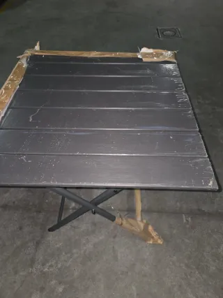 Mesa plegable madera y aluminio