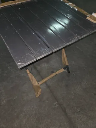 Mesa plegable madera y aluminio