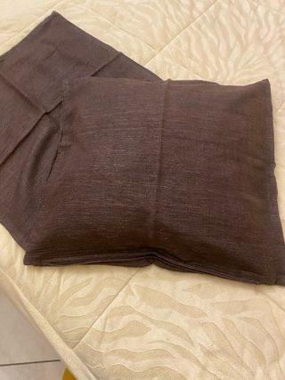 2 Federe Cuscino Marrone Tessuto