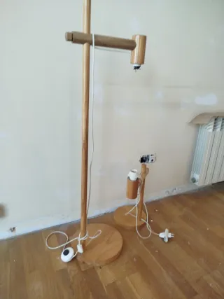 Set di 2 Lampade Vintage in Legno