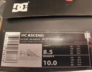 Tenis DC Shoes Grises y Blancos